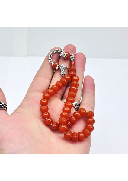Turuncu Renk Basık Model Sıkma Ateş Kehribar Tesbih fırsatları
