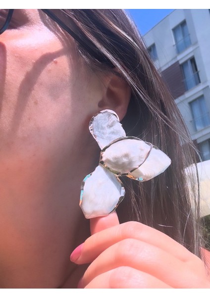 Zr Sedefli Yaprak Küpe modelleri