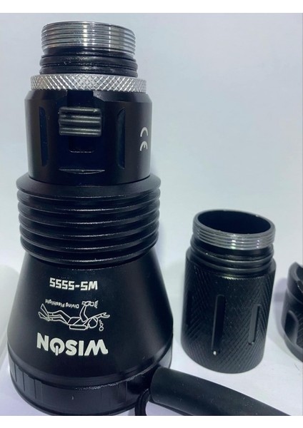 WS-5555 Şarjlı Su Altı Dalış El Feneri 120 Menzil 15W 2200 Lümen modelleri