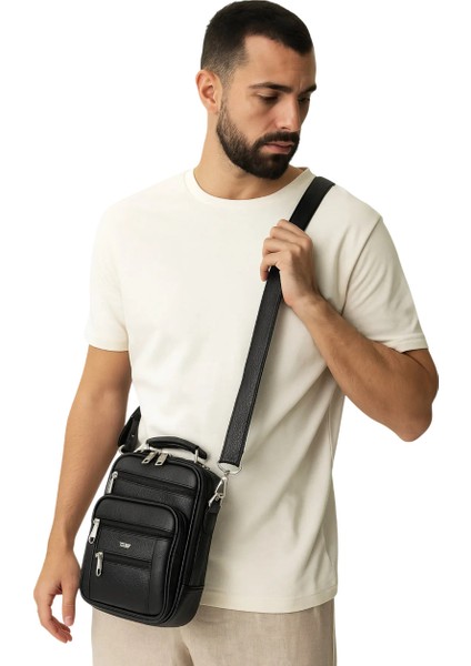 Tabanca Çantası Siyah Deri Erkek El ve Omuz Askılı modelleri