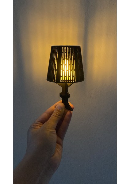 Minimal Abajur Şeklinde Mumluk ( LED Mum Dahildir ) fırsatları