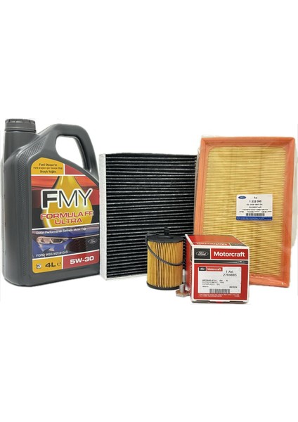 Ford C-Max 1.6 Tdci Dizel Filtre Bakım Seti 2003-2007 Hava+Yağ+Karbonlu Polen Filtresi+Motor Yağı