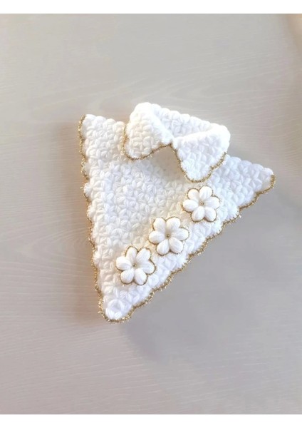 Çeyizlik 2'li Gelin Damat Lif Seti Üçgen Model El Örgüsü modelleri