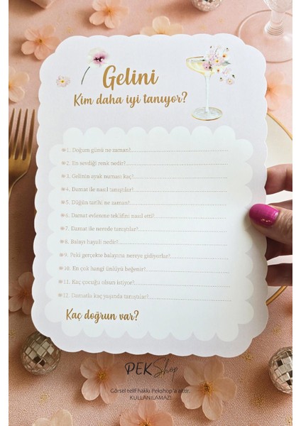 Çiçekli Bride Konsept Gelini Kim Daha Iyi Tanıyor Oyun Kartları 4lü modelleri
