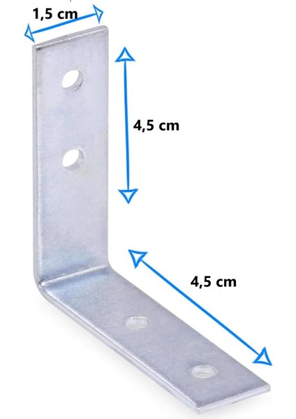 Mobilya, Dolap Yatak Duvara Sabitleme Bağlantı Aparatı L Demiri Gönye 1,5cmx4,5 Cmx4,5cm(20 Adet) fiyatları