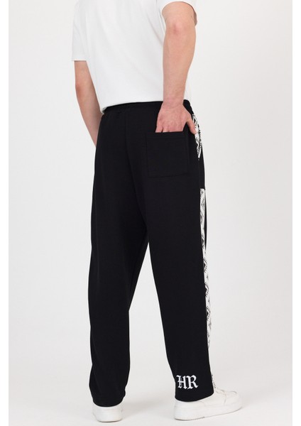 Erkek Siyah Beyaz Garnili Eşofman Altı fırsatları