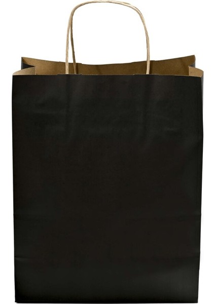 Kağıt Çanta Burgu Saplı Renk 25X31X12CM(KÖRÜK) - Siyah 250 Adet fırsatları