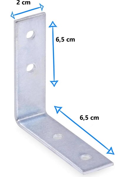 Mobilya, Dolap Yatak Duvara Sabitleme Bağlantı Aparatı L Demiri Gönye 2cmX6,5 cmX6,5cm(20 ADET) fiyatları