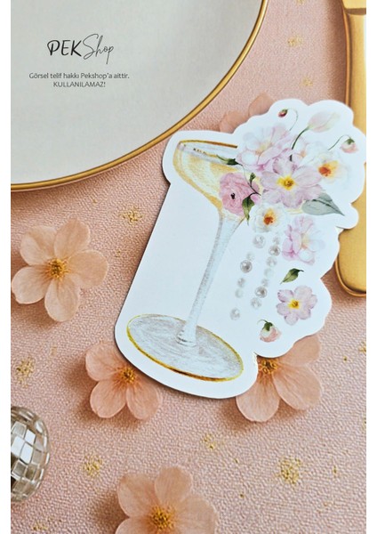 Çiçekli Bride Konsept Isim Kartı Bride Parti Masa Isimliği 12LI fiyatları