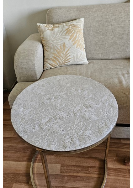 Orta Sehpa Gümüş Paralel Çizgili Yuvarlak Pvc Dantelli Sehpa Örtüsü Çeyizlik Şeffaf Pvc Masa Örtüsü fırsatları