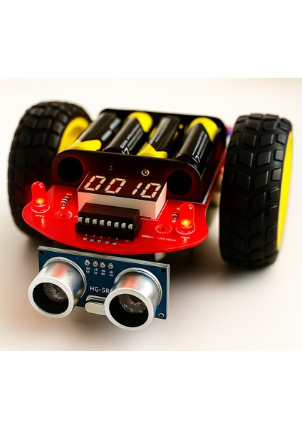 Ultrasonik Sensörlü Araba Eğitim Kiti Model MASROKİT-SM-7715 Elektronik Proje Uyumlu