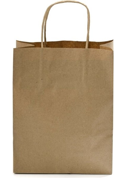 Kağıt Çanta Burgu Saplı 18X24X8CM(KÖRÜK) - Kraft 250 Adet