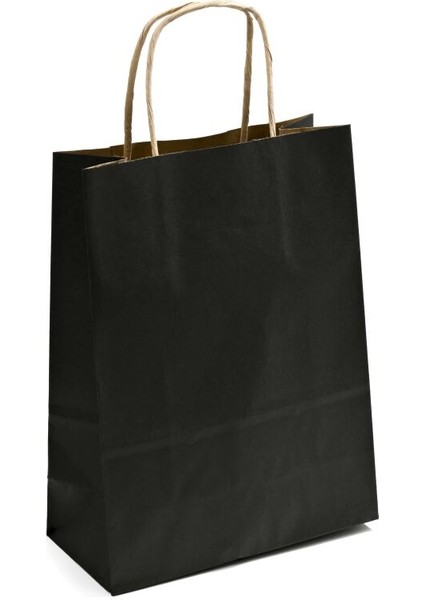 Kağıt Çanta Burgu Saplı 18X24X8CM(KÖRÜK) - Siyah 250 Adet fiyatları