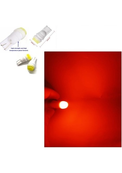 ( 4 x Adet) 1 Set T10 LED Dipsiz Ampul 12V Porselen&seramik Red (0°ısınma&porselen Zemin) fiyatları