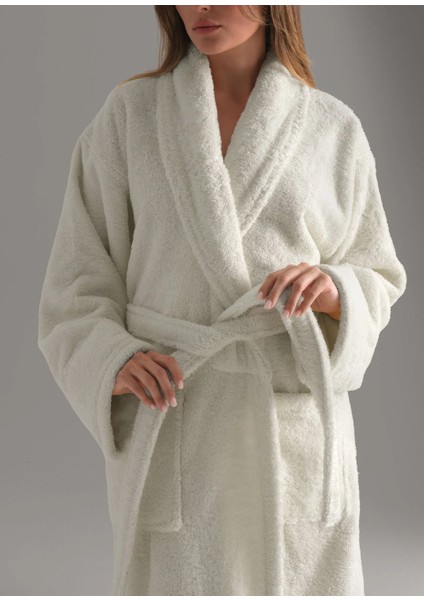 Bukle Bornoz, Şal Yaka Bornoz ,%100 Pamuklu , Unisex Bornoz , Sauna Otel Spa Bornozu