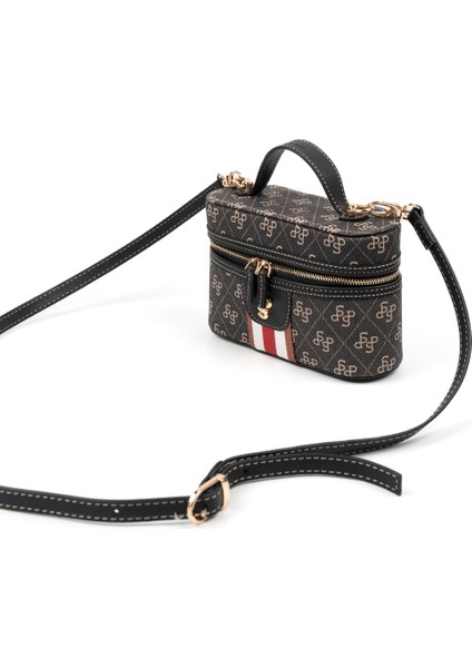 Kadın Çapraz Çanta 1195-47048 Sılver Polo Çapraz Bayan Çantası M178 Füme-Mat Siyah (Mpm)