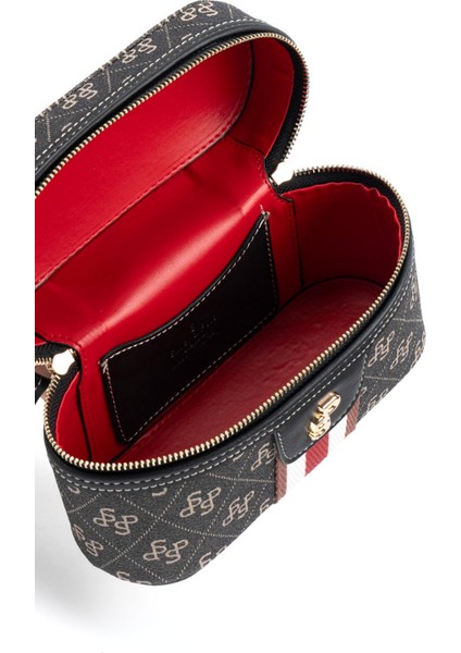 Kadın Çapraz Çanta 1195-47048 Sılver Polo Çapraz Bayan Çantası M178 Füme-Mat Siyah (Mpm)