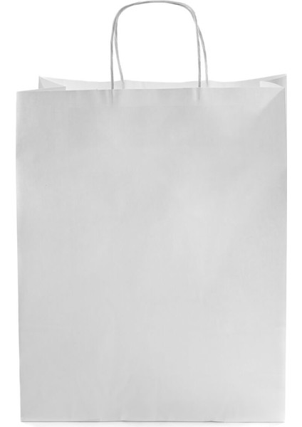 Kağıt Çanta Burgu Saplı 31X41X12CM(KÖRÜK) - Beyaz 25 Adet