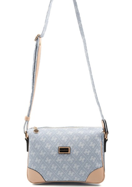 Kadın Çapraz Çanta 784-46874 Sılver Polo Çapraz Bayan Çantası M178 Mavi-Mat Ten