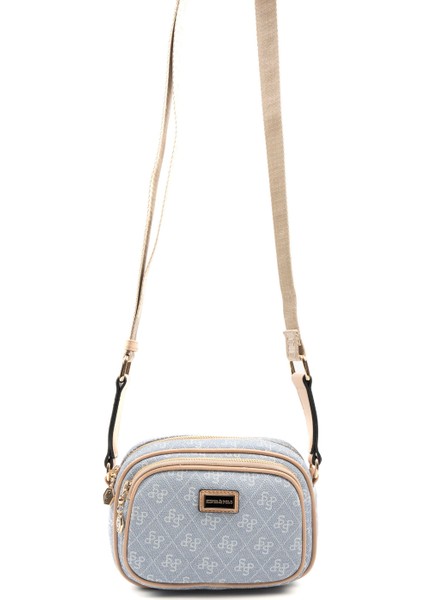 Kadın Çapraz Çanta 1111-46820 Sılver Polo Çapraz Bayan Çantası M178 Mavi-Mat Ten