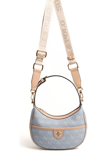 Kadın Omuz Çantası 1194-46976 Sılver Polo Bayan Çantası M178 Mavi-Mat Ten indirimleri