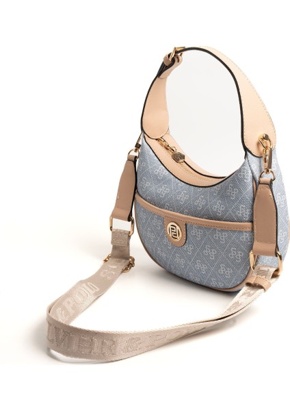 Kadın Omuz Çantası 1194-46976 Sılver Polo Bayan Çantası M178 Mavi-Mat Ten