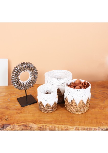Mylamp Didim Doğal Abaka 3 Lü Set Saksılık & Saklama Düzenleme modelleri
