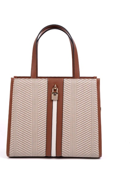 Kadın Omuz Çantası 1188-46898 Sılver Polo Bayan Çantası M132 Bej-Mat Taba-Kemik