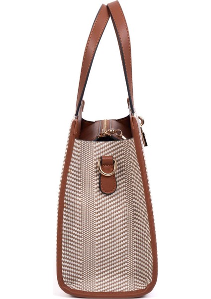 Kadın Omuz Çantası 1188-46898 Sılver Polo Bayan Çantası M132 Bej-Mat Taba-Kemik modelleri