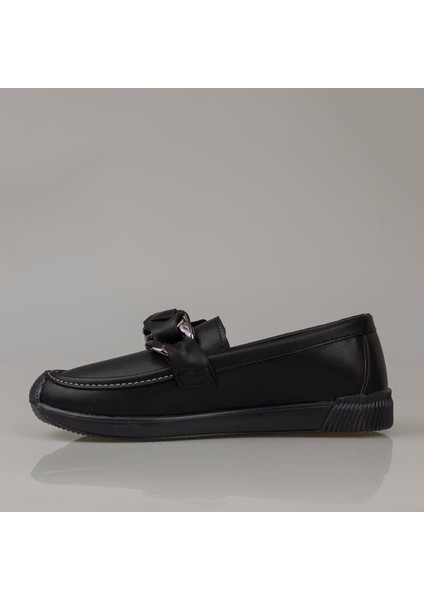 Siyah Fiyonk Detaylı Kadın Loafer Ayakkabı fırsatları