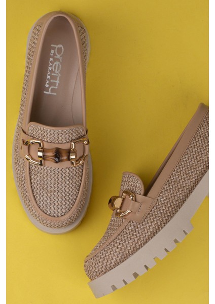 Vizon Hasır Işlemeli Kadın Casual Ayakkabı fırsatları