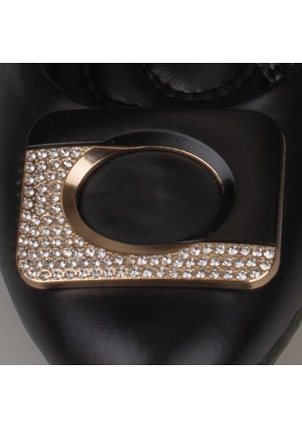 Siyah Taş Detaylı Klasik Kadın Babet fırsatları