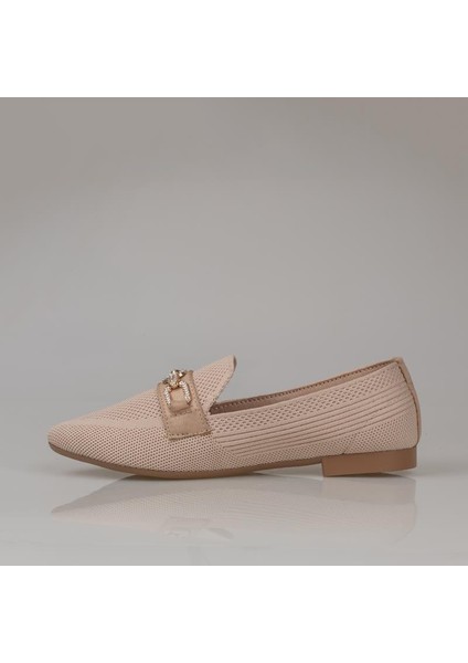 Krem Triko Kadın Sivri Burun Babet modelleri