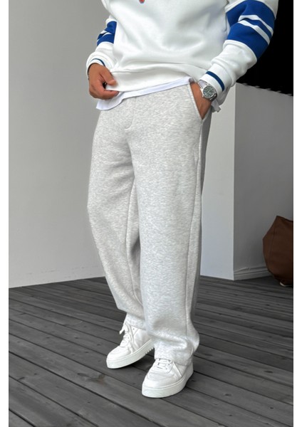 Erkek Gri Baggy Yazlık 3 Iplik Bol Kesim Düz Paça Mevsimlik Eşofman Altı RF0361 fiyatları