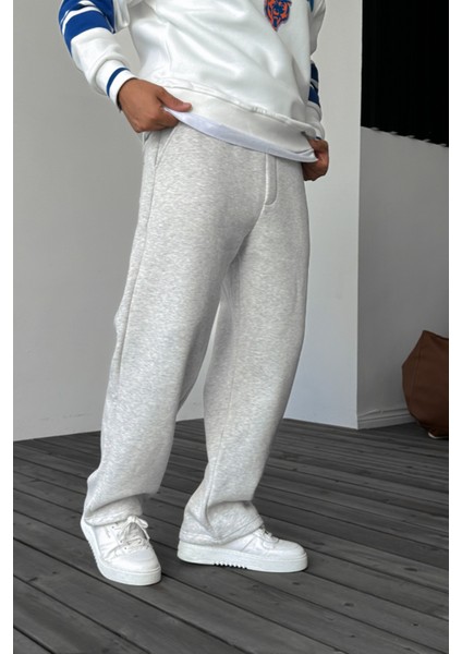 Erkek Gri Baggy Yazlık 3 Iplik Bol Kesim Düz Paça Mevsimlik Eşofman Altı RF0361 modelleri