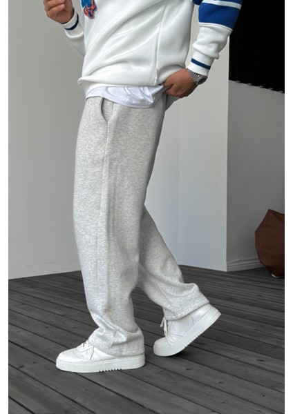 Erkek Gri Baggy Yazlık 3 Iplik Bol Kesim Düz Paça Mevsimlik Eşofman Altı RF0361 fırsatları