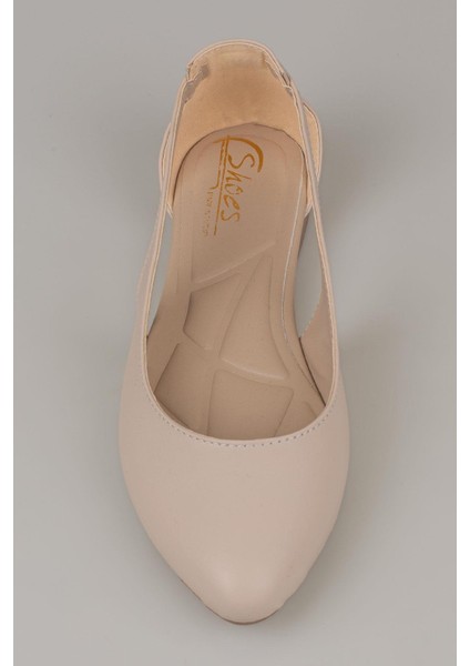 Krem Yandan Açık Arkadan Püsküllü Düz Kadın Babet indirimleri