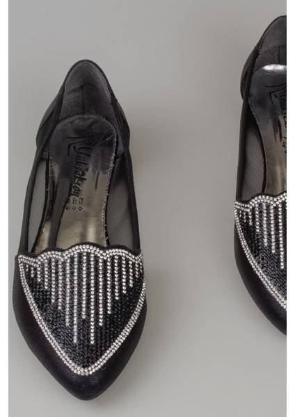 Siyah Taş Işlemeli Kadın Babet modelleri