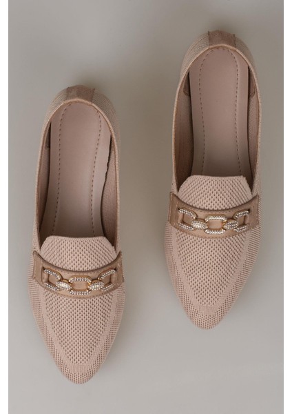 Krem Triko Kadın Sivri Burun Babet fırsatları