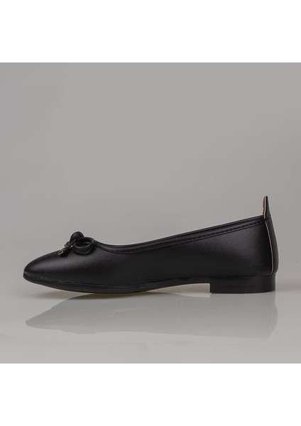 Siyah Mat Fiyonk Bağlama Düz Babet modelleri