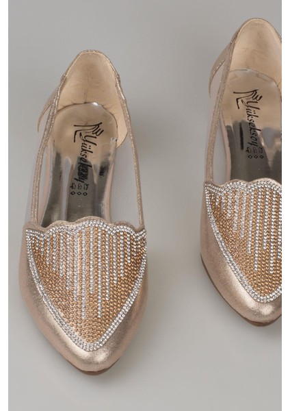 Gold Taş Işlemeli Kadın Babet modelleri