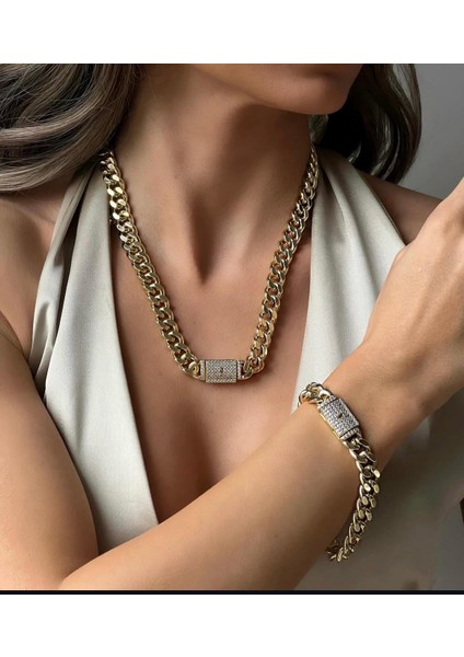 GURMET SET ÇELİK KOLYE VE BİLEKLİK