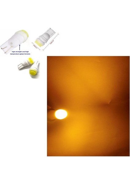 ( 4 x Adet) 1 Set T10 LED Dipsiz Ampul 12V Porselen&seramik Amber (0°ısınma&porselen Zemin) fiyatları