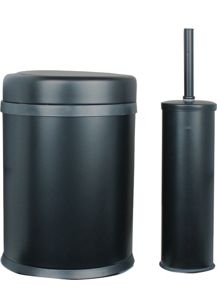 Sallanır Kapaklı Siyah Çöp Kovası 8 Litre - Klozet Fırçalı Banyo Seti fiyatları