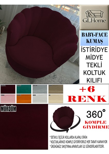 Babyface Kumaş Tekli & Berjer Koltuk Kılıfı, Papatya,istiridye, Midye Model Koltuk Kılıfı