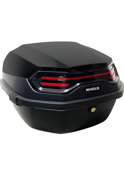 XT08-B 32 Litre Motosiklet Arka Çanta Siyah Parlak Su Geçirmez ABS Çift Kilitleme Üniversal