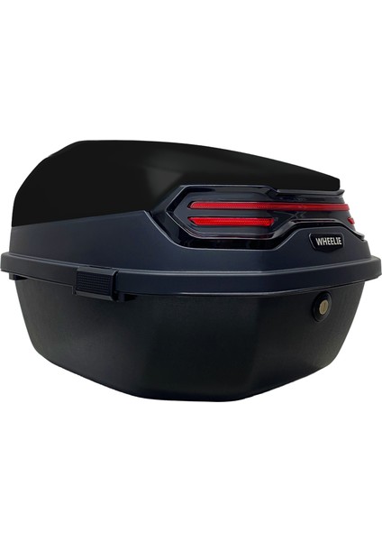 XT08-B 32 Litre Motosiklet Arka Çanta Siyah Parlak Su Geçirmez ABS Çift Kilitleme Üniversal