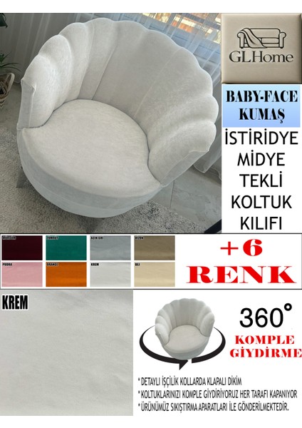 Babyface Kumaş Tekli & Berjer Koltuk Kılıfı, Papatya,istiridye, Midye Model Koltuk Kılıfı