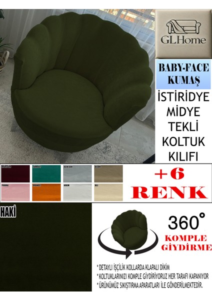 Babyface Kumaş Tekli & Berjer Koltuk Kılıfı, Papatya,istiridye, Midye Model Koltuk Kılıfı