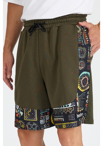 Erkek Haki Paça Geniş Garni Şort